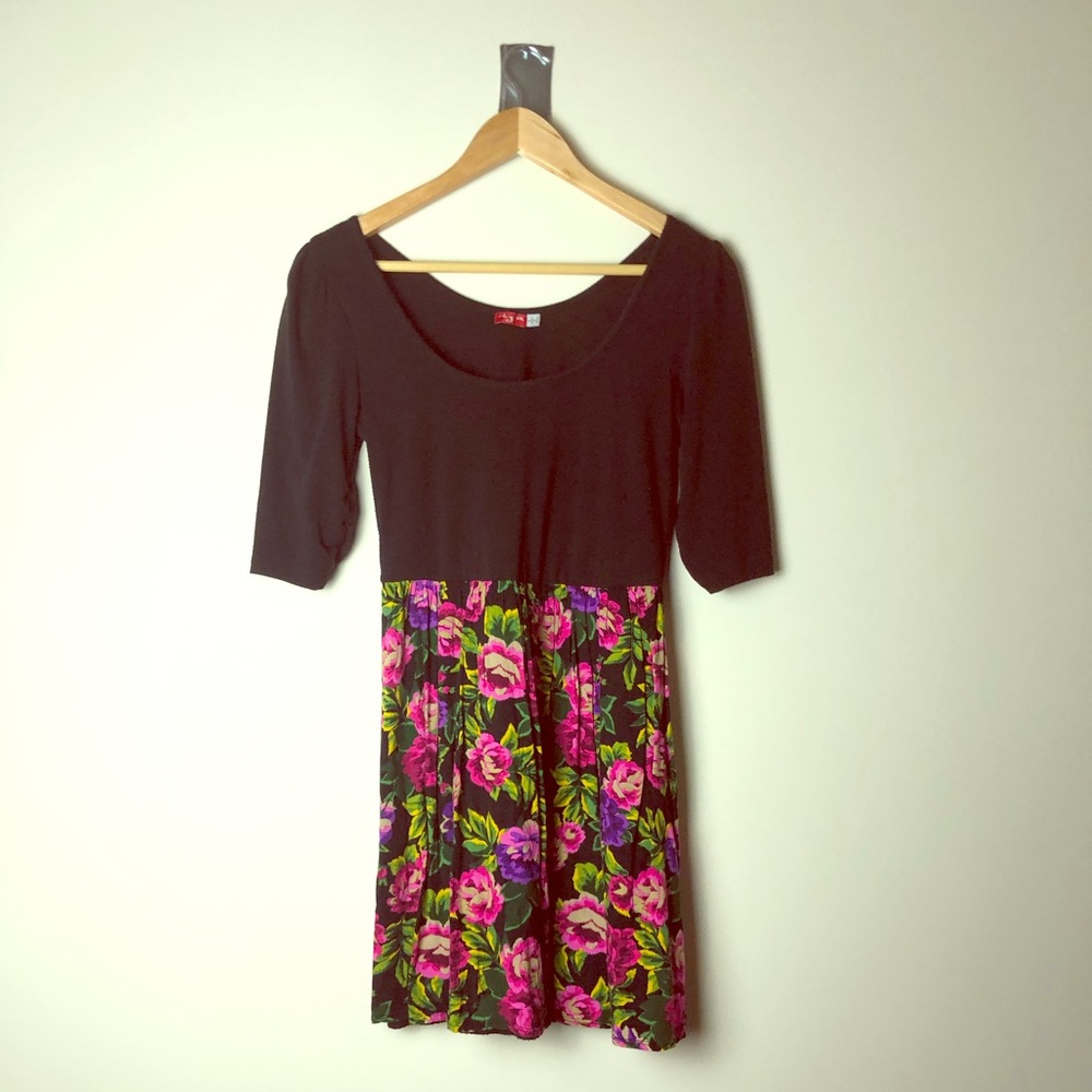 Black dress with flowers